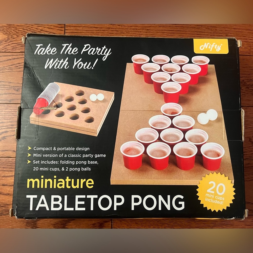 🆕Miniature Tabletop Pong Set - Red